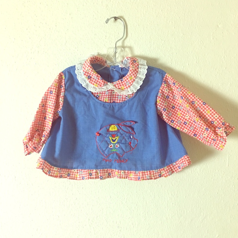 3 for $12-Vtg 60s Baby Girl Piggy Bank Outfit